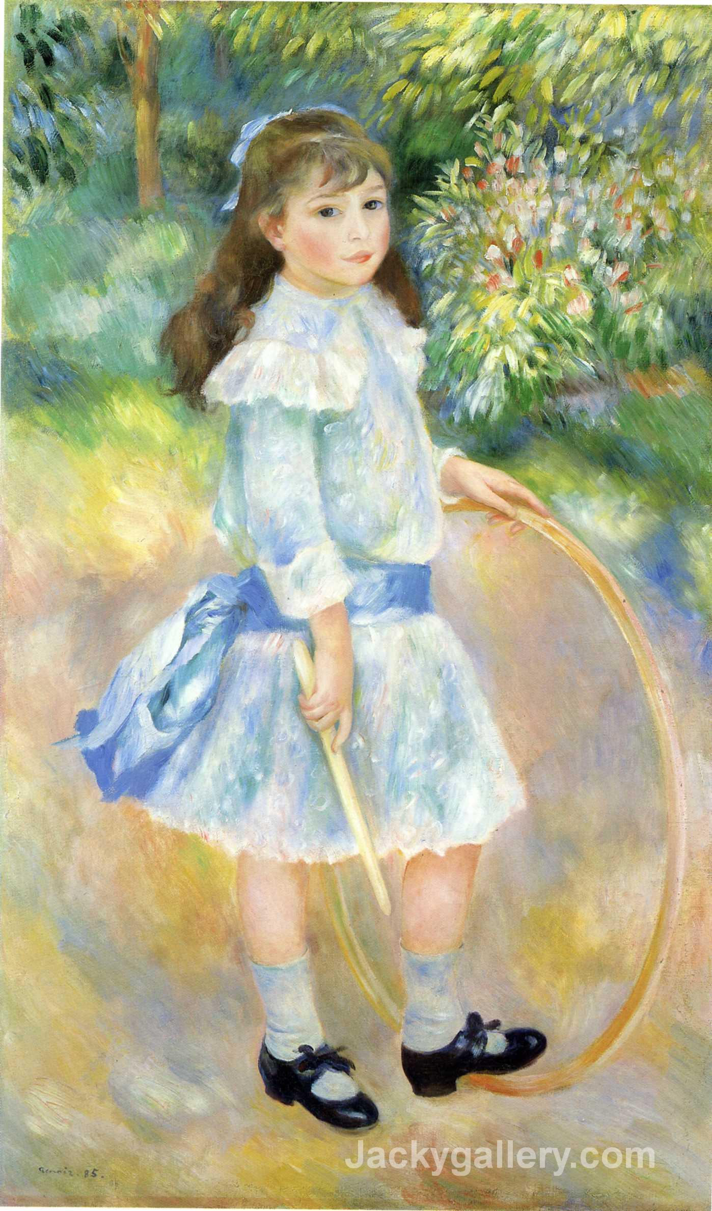 Girl with a Hoop by Pierre Auguste Renoir paintings reproduction